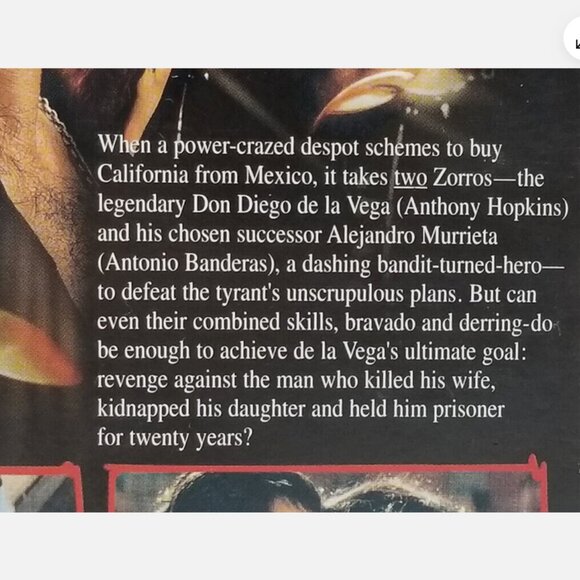 The Mask of Zorro (VHS, 1998) 6296E1M - Picture 5 of 10